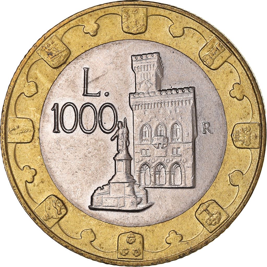 San Marino | 1000 Lire Coin | Government palace | Km:368 | 1997