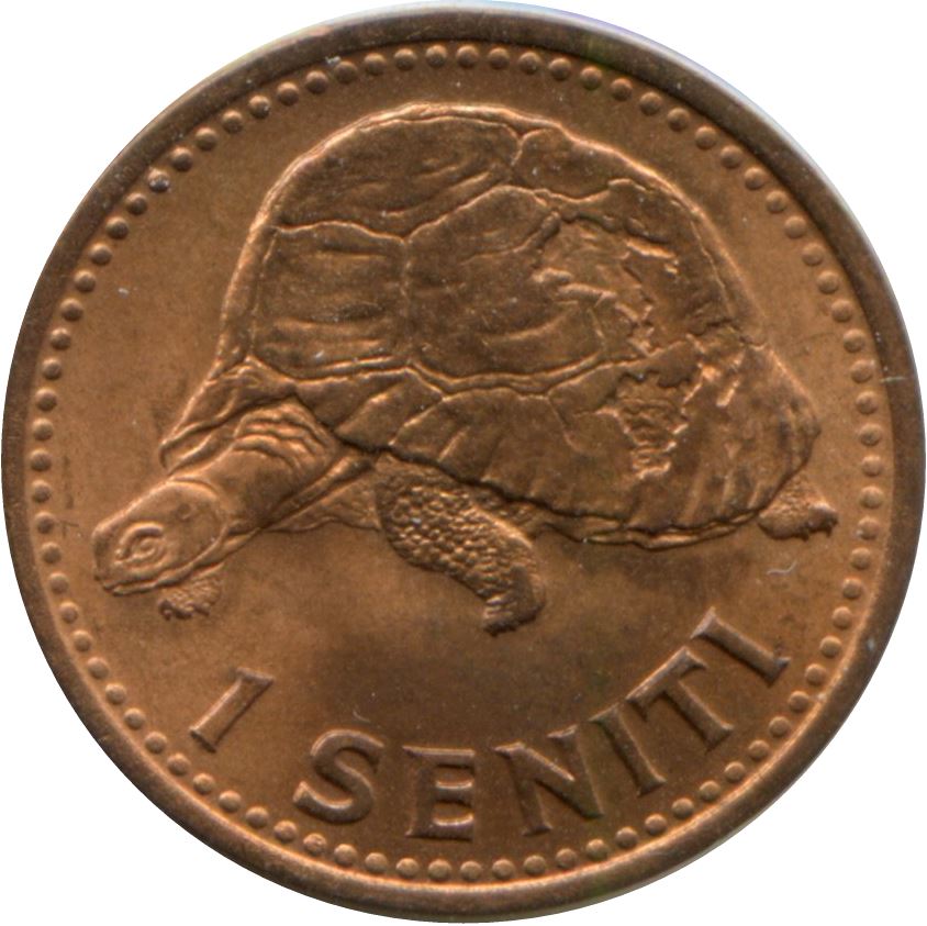 Tonga | 1 pièce de Seniti | Roi Tupou IV | Tortue | KM:27 | 1968