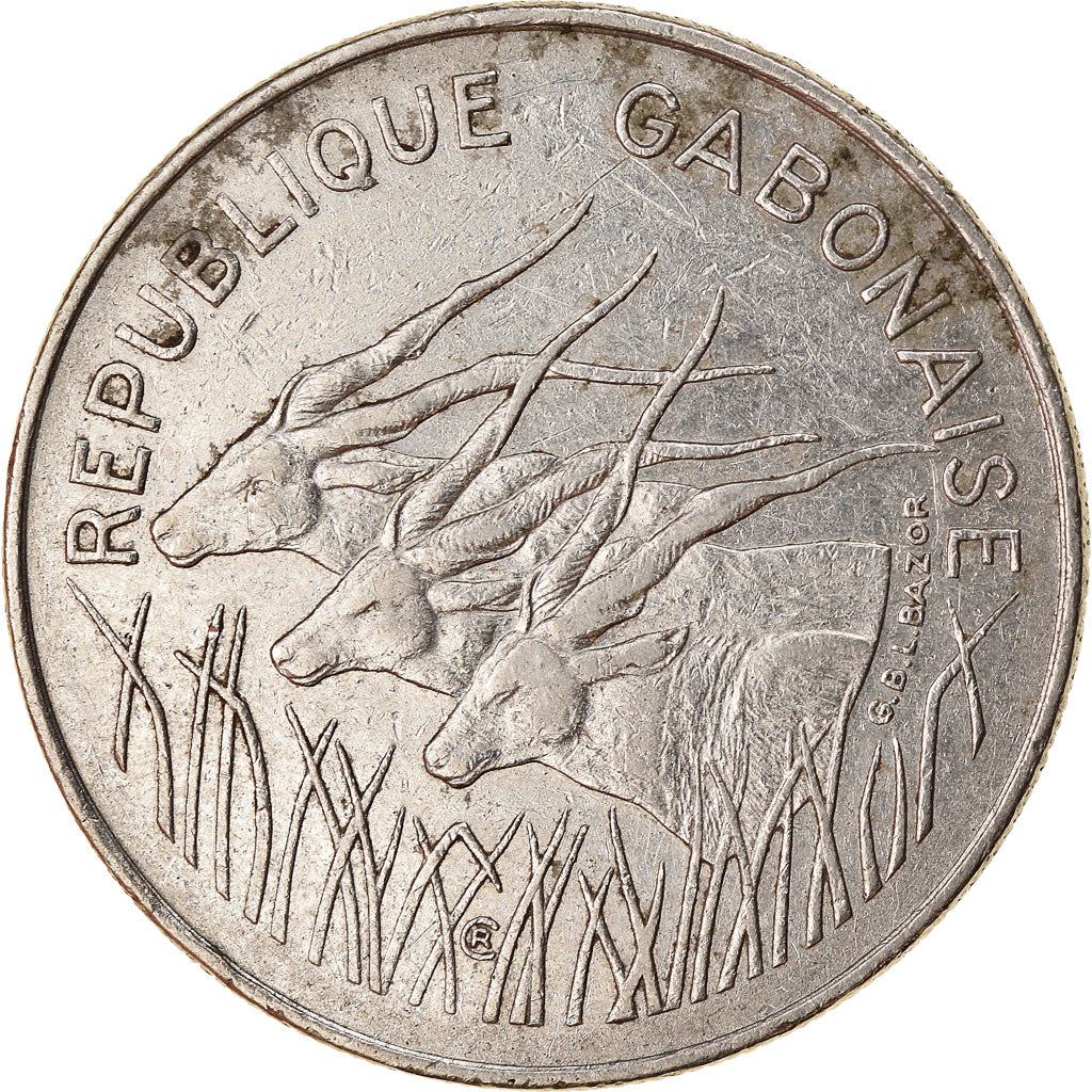 Gabon | 100 Francs Coin | Giant Eland | Km:12 | 1971 - 1972