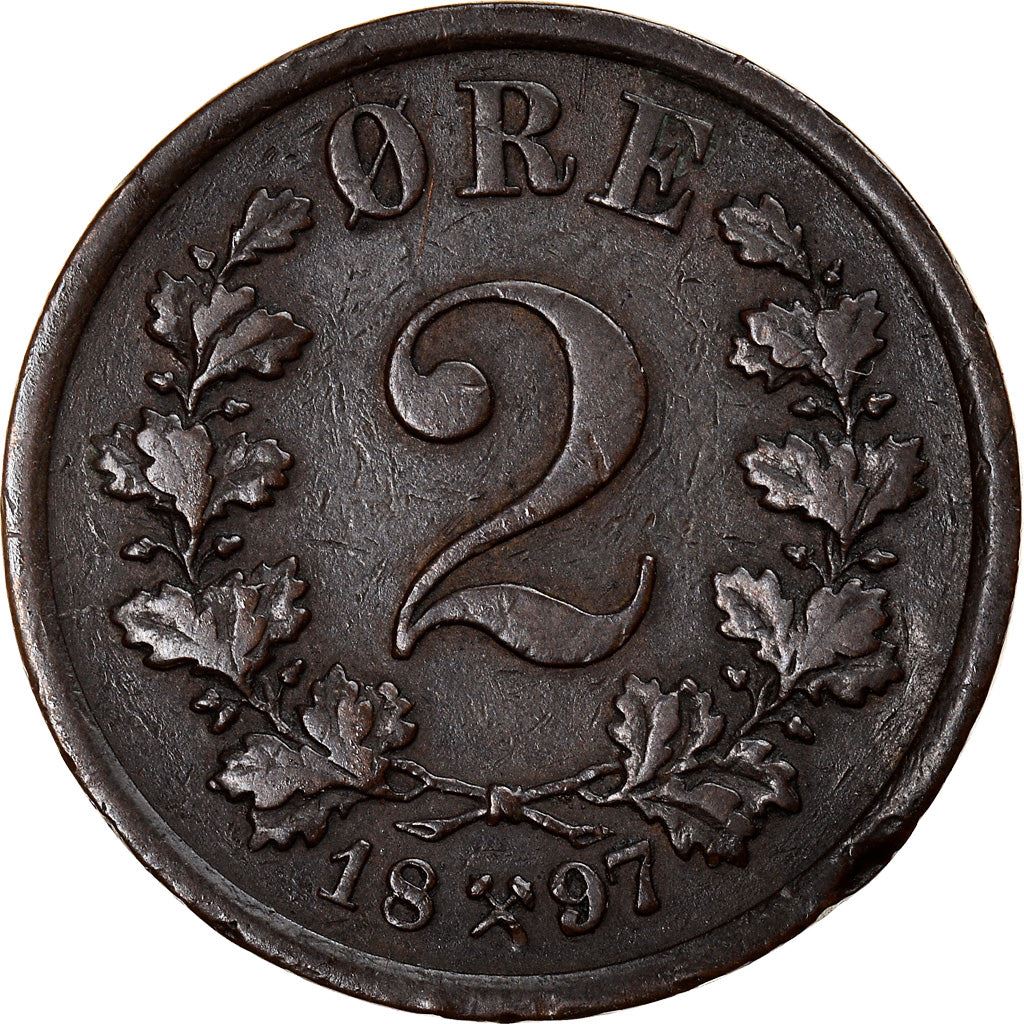 Norge | 2 Øre Mønt | Oscar II | KM:353 | 1876 - 1902