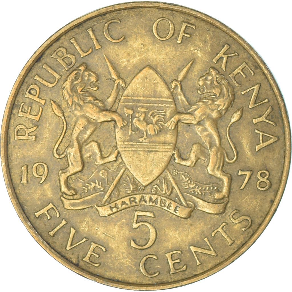 Kenya 5 Cents | Jomo Kenyatta 1963 - 1978 Coin | KM10 | 1969 - 1978
