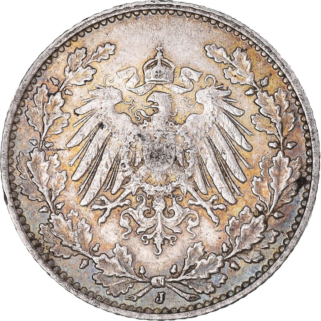 German Empire 1/2 Mark Coin | Deutsches Reich | Wilhelm II | Type 2 | KM17 | 1905 - 1919