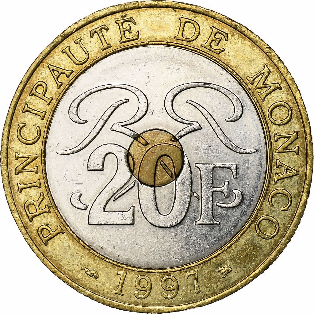 Monaco | 20 Francs Coin | Trimetallic | Palace | KM:165 | 1992-1997