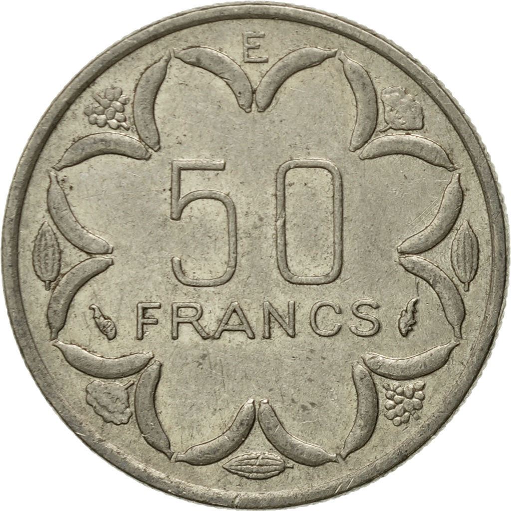 Central African States | 50 Francs Cfa Coin | Antelope | Crops | Km:11 | 1976 - 2003