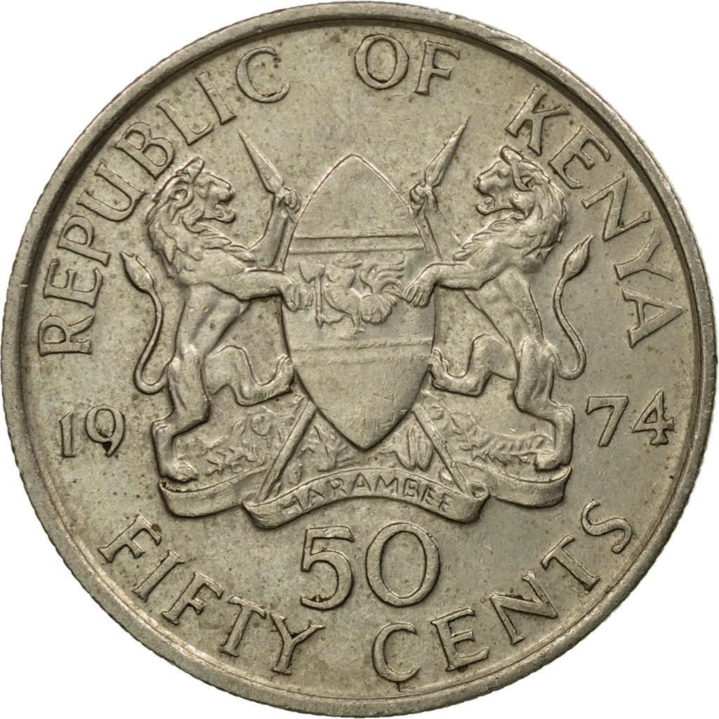 Kenya 50 Cents | Mzee Jomo Kenyatta Coin | KM13 | 1969 - 1978