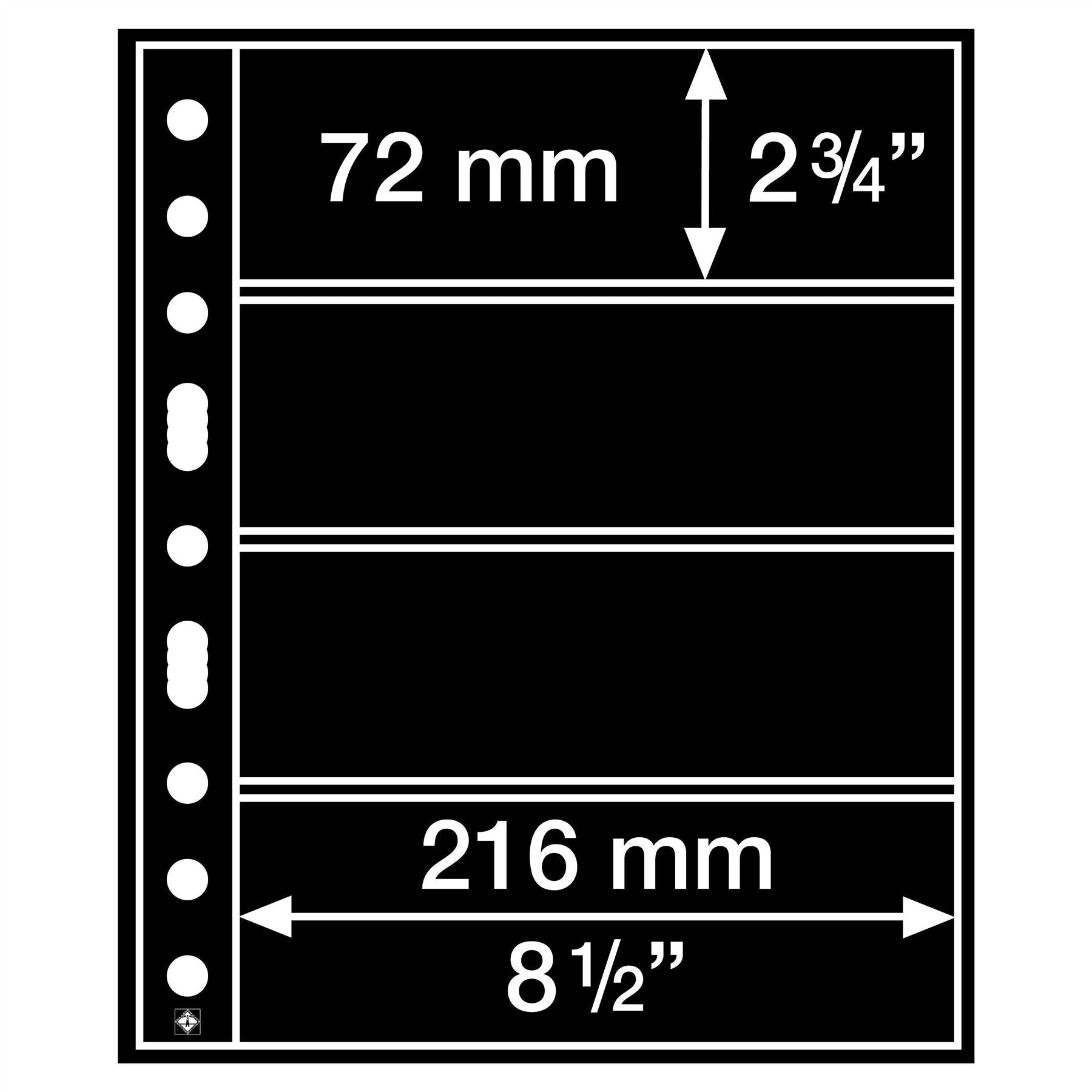 GRANDE Pocket Sheets for Ring Binders | Packs of 5 | Different Pocket Configurations | 2 Colors Available