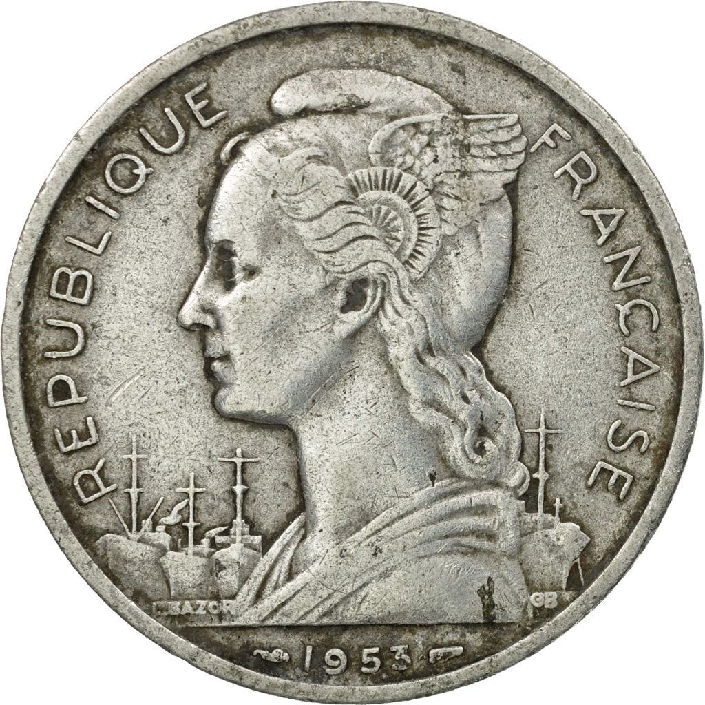 Madagascar | 5 Francs Coin | Marianne | Zebu | Km:5 | 1953
