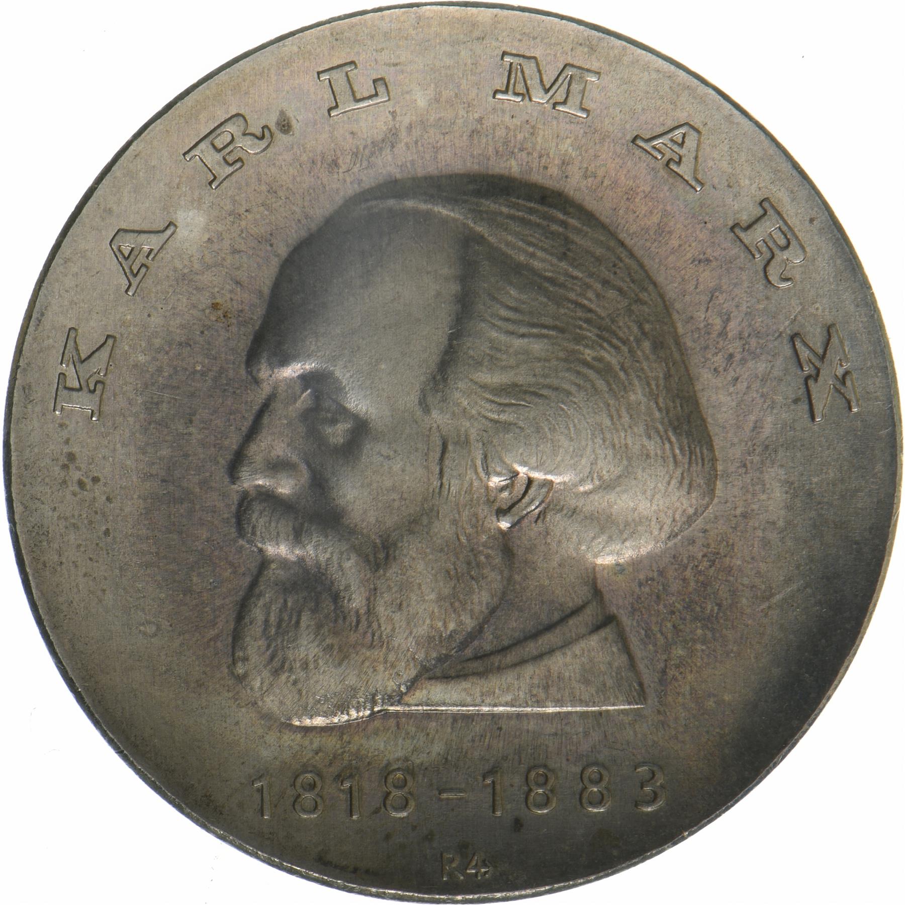 German Democratic Republic | 20 Mark Coin | Karl Marx | KM:21 | 1968