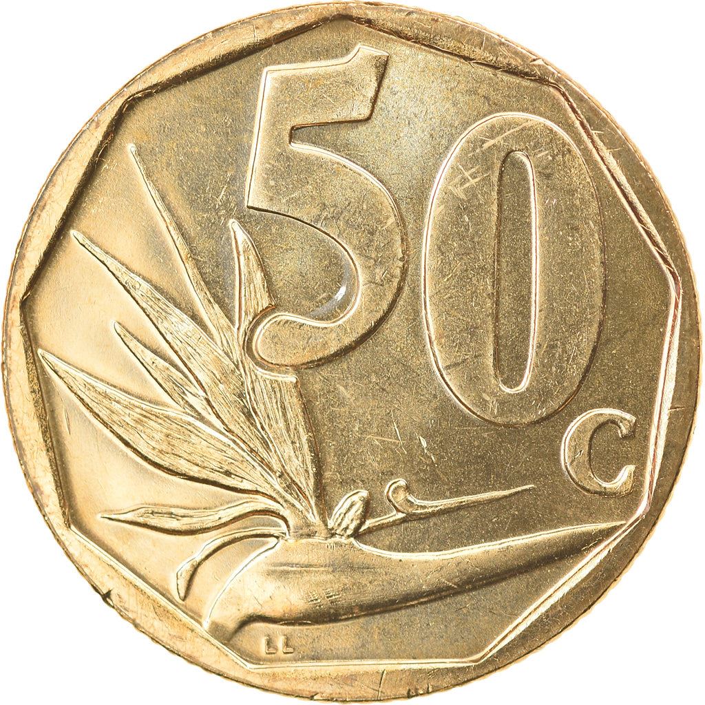 South Africa 50 Cents Afrikaans Legend - Suid-Afrika Coin KM331 2004