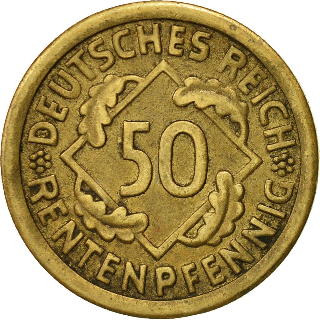 Germany | 50 Rentenpfennig Coin | Aluminium bronze | KM:34 | 1923 - 1924