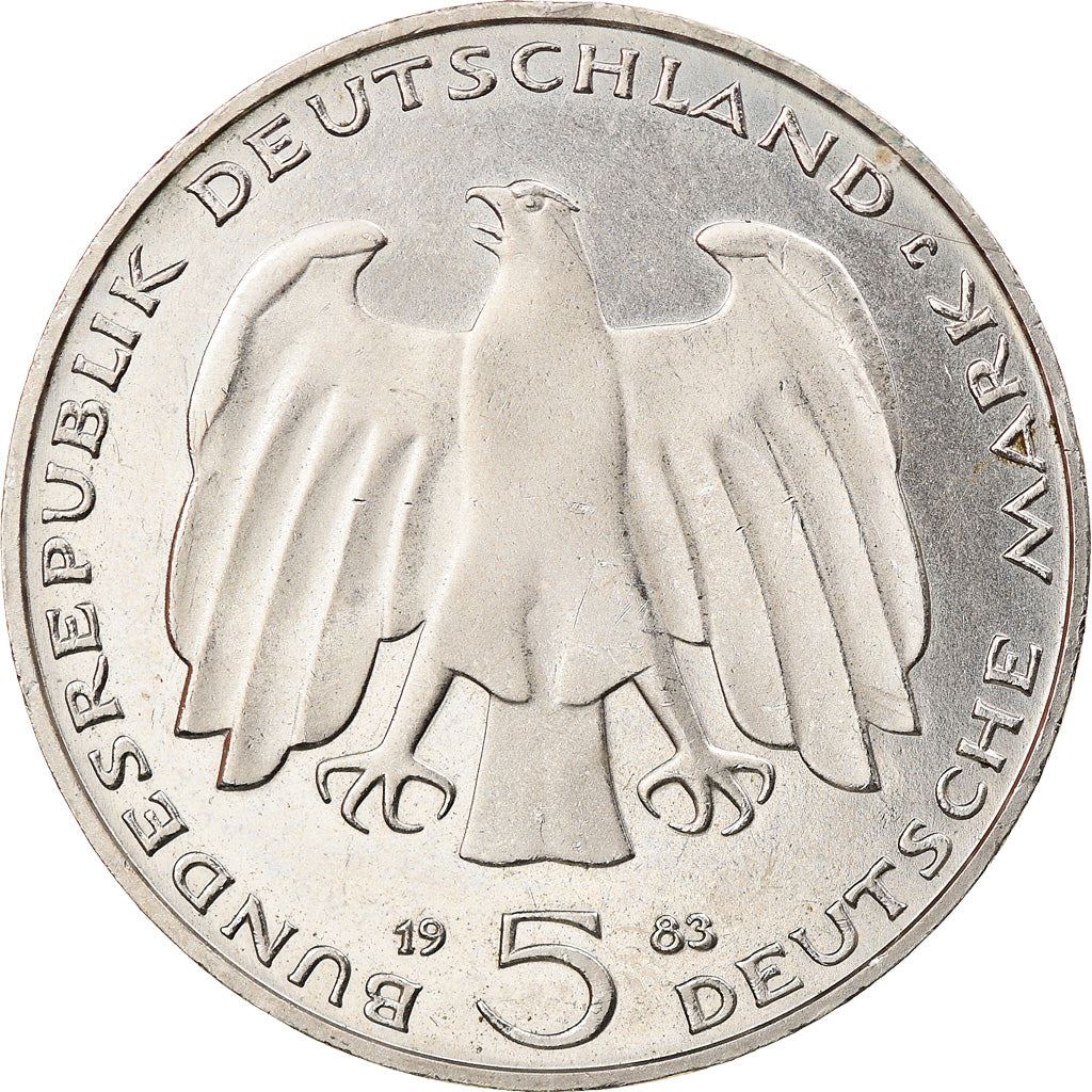 Germany 5 Deutsche Mark Coin | Karl Heinrich Marx | Eagle | KM158 | 1983