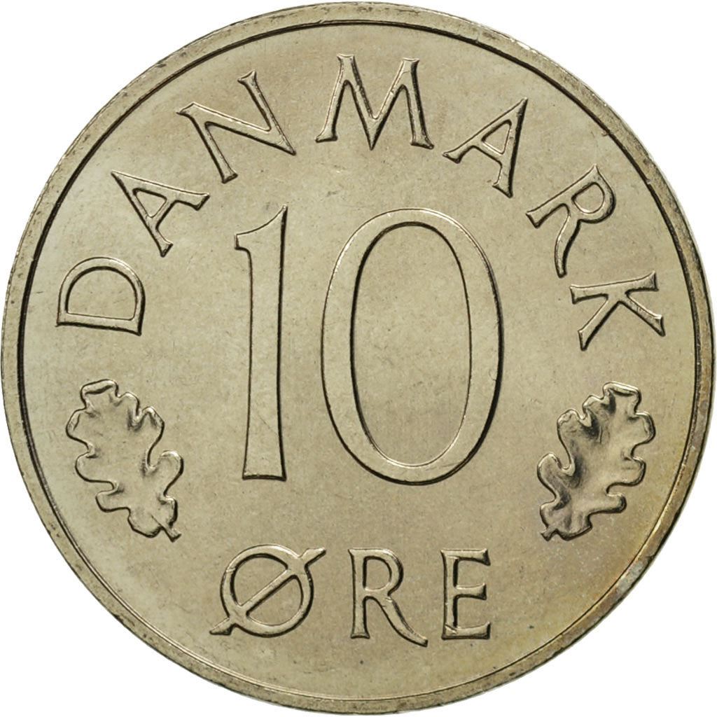Denmark | 10 Ore Coin | Monogram | Km:860 | 1973 - 1988