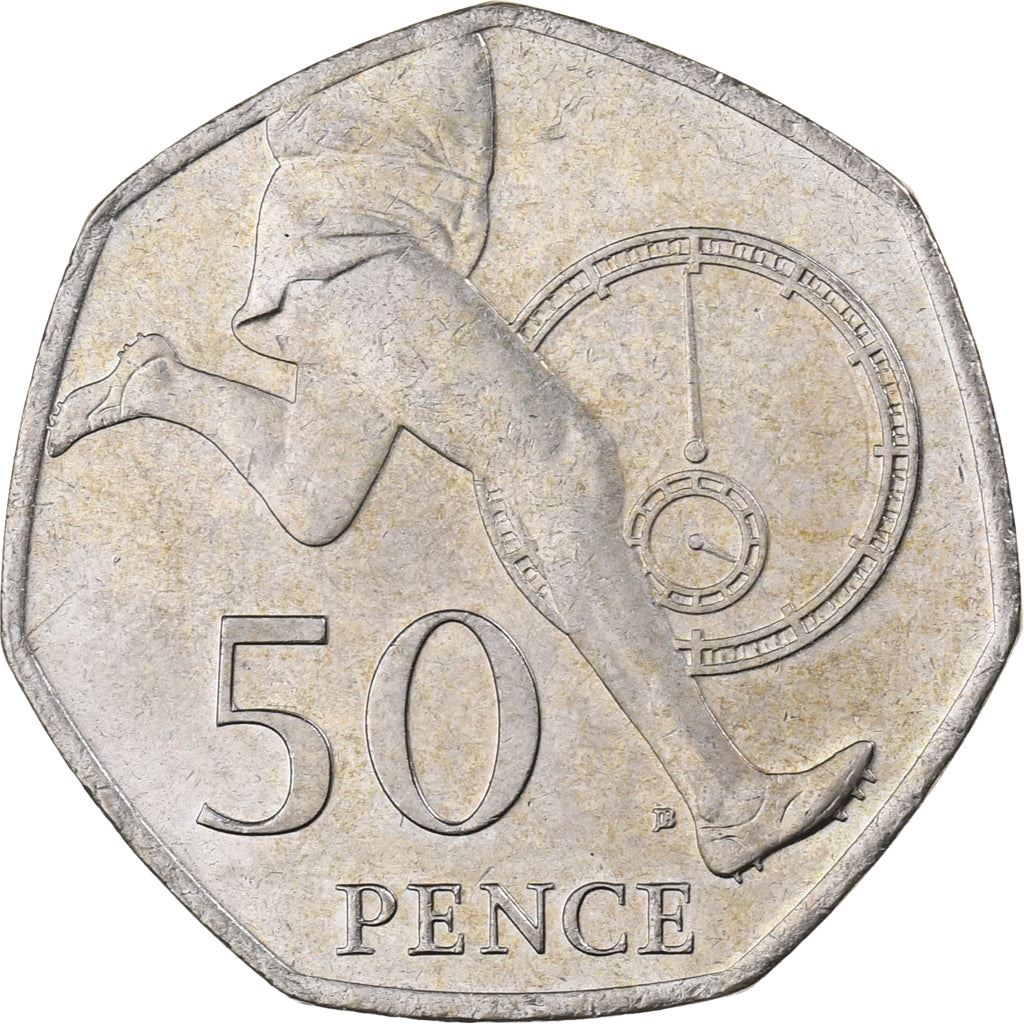 Regno Unito | Moneta da 50 Pence | Elizabeth II | Quarto ritratto | Miglio in quattro minuti | 2004 - 2009