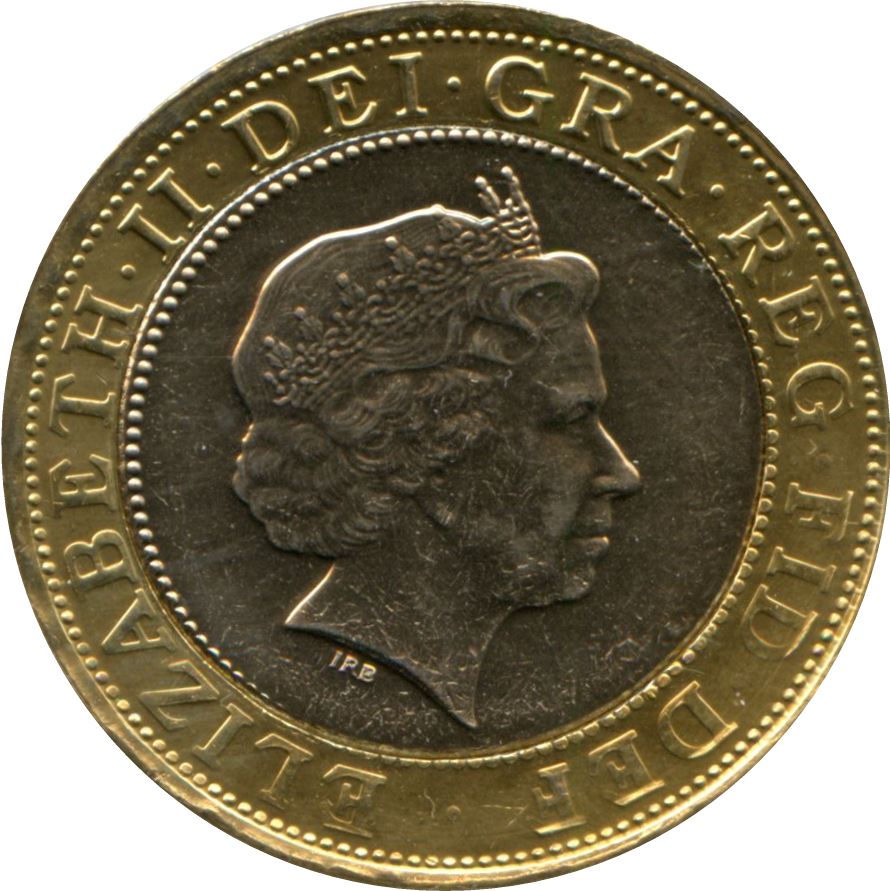 United Kingdom 2 Pounds Coin | Elizabeth II 4th portrait | St. Paul's Cathedral | 2005