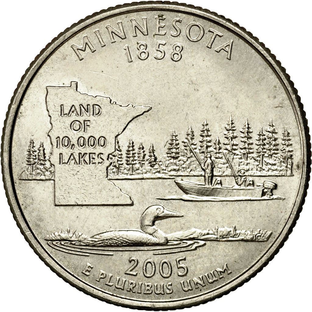 United States | 1/4 Dollar Coin | Minnesota | Km:371 | 2005