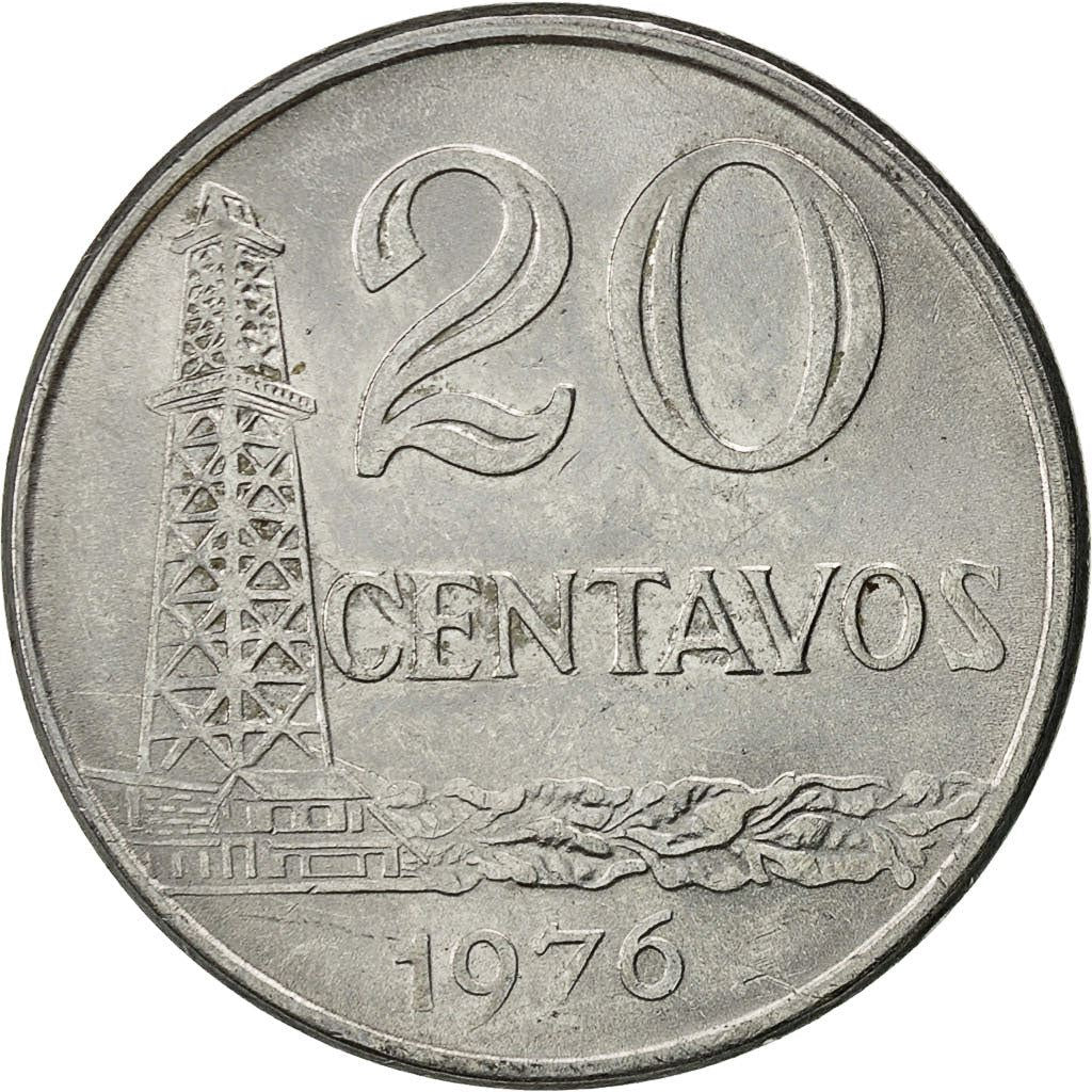 Brazil | 20 Centavos Coin | Effigy | Km:579.1A | 1975 - 1979