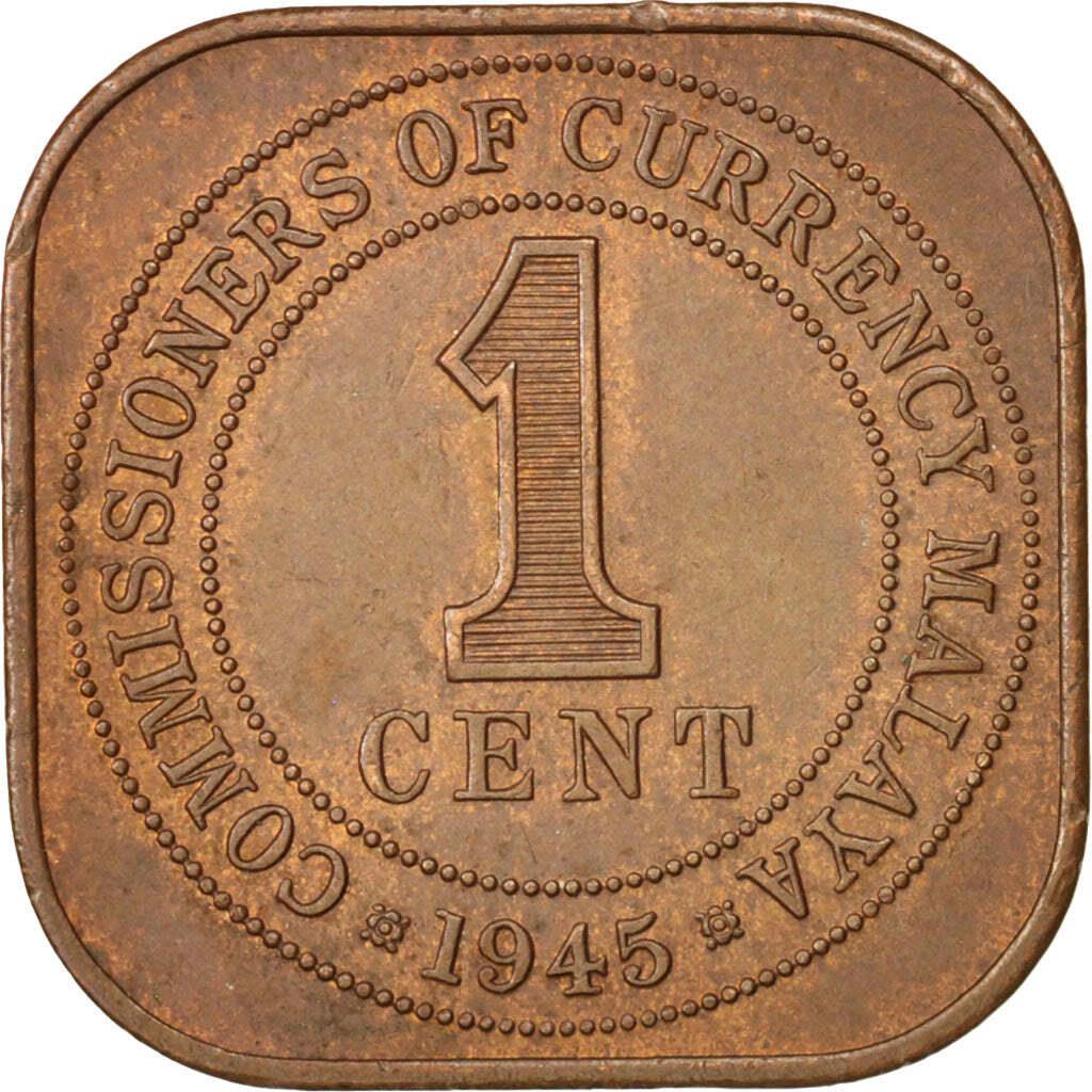 Malaya | 1 Cent Coin | George VI | Small Type | KM:6 | 1943 - 1945