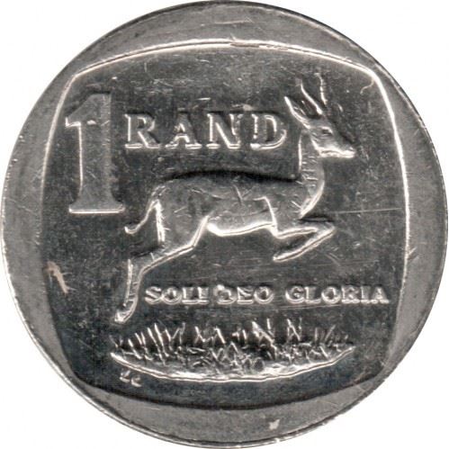 South Africa | 1 Rand Coin | Animals | Springbok | Antelope | Km:272.1 | 2014