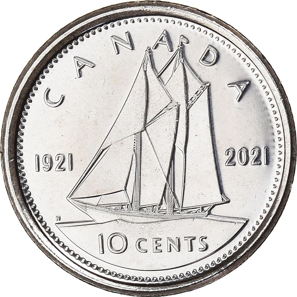 Canada | 10 Cents Coin | the Bluenose | Nickel plated steel | KM:3081 | 2021