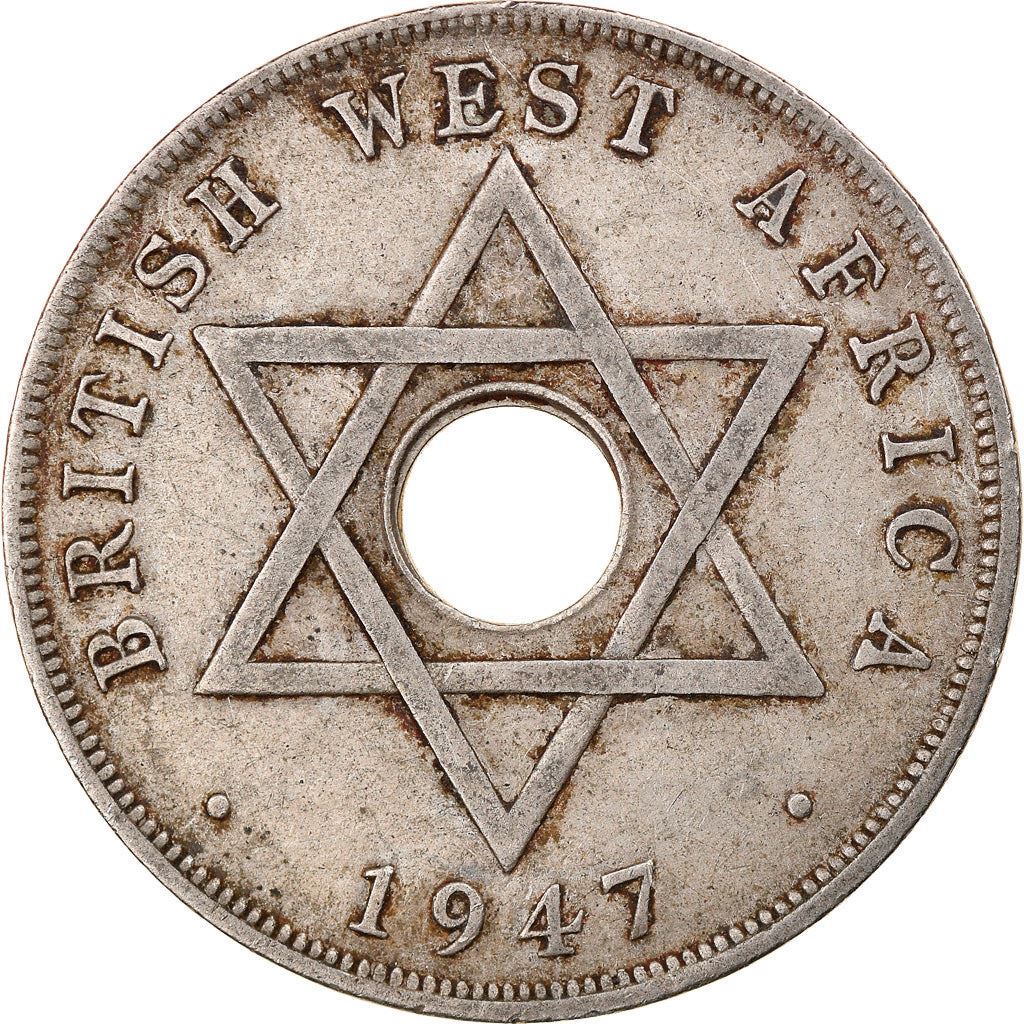 British West Africa | 1 Penny Coin | Crown | Hexagram | Km:19 | 1937 - 1947