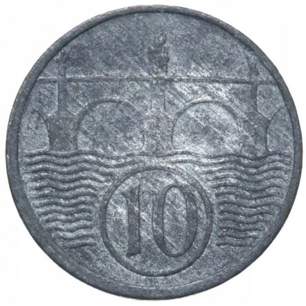 Bohemia and Moravia 10 Haleru Coin | Lion | Charles Bridge | 1940 - 1944