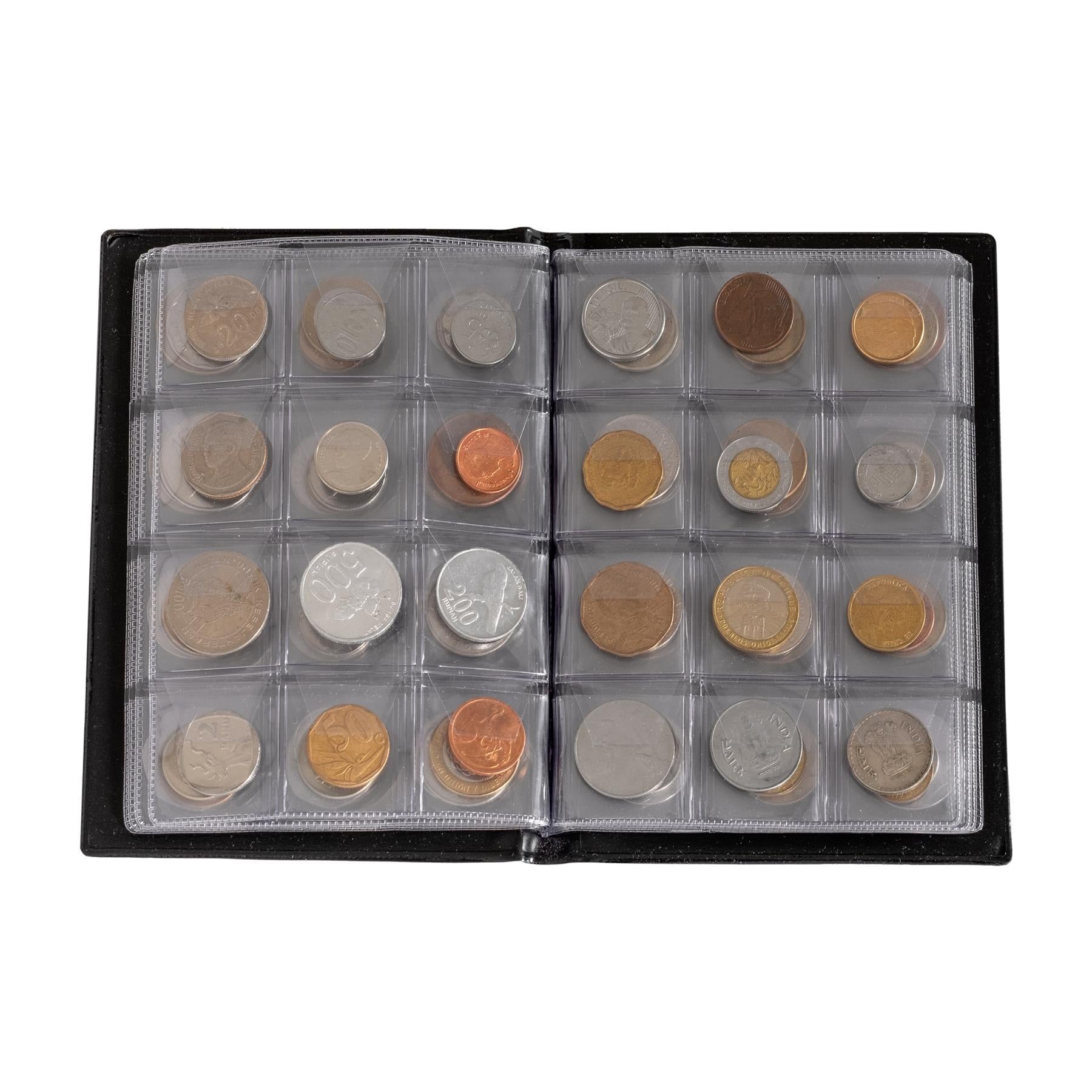 Coin Collection including Currency Album | Full Numismatic Book of Different Coins | 50 Unique Foreign Countries | Complete Coins Collections | Perfect Choice for Money Collectors