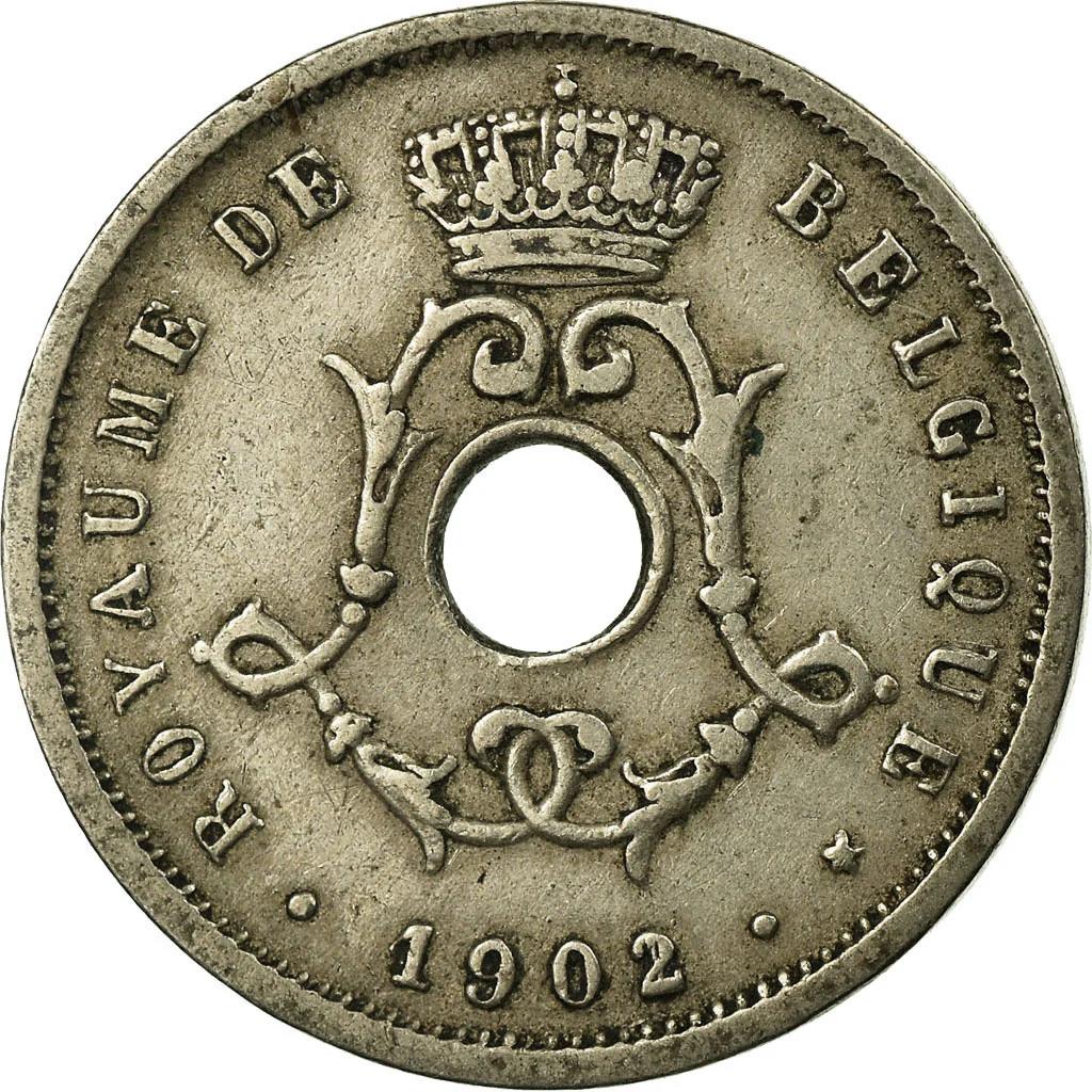 Belgian Coin 5 Centimes - Léopold II Belgique | Olive | Star | KM54 | 1904 - 1907
