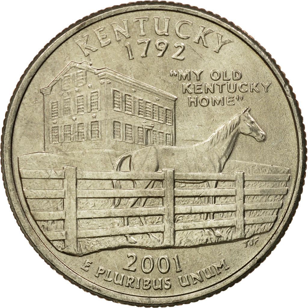 United States | 1/4 Dollar Coin | Kentucky | Km:322 | 2001