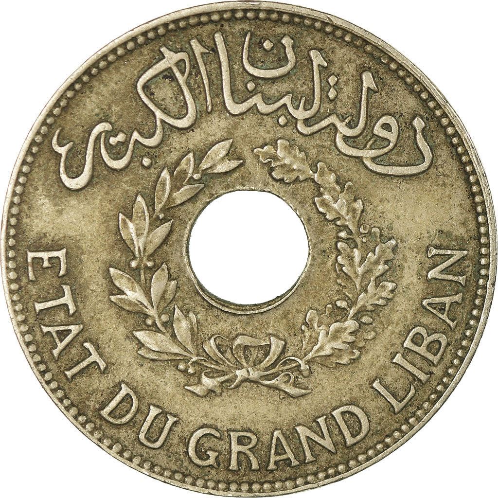 Lebanon | 1 Ghirsh / Piastre Coin | Lion heads | Km:3 | 1925 - 1936
