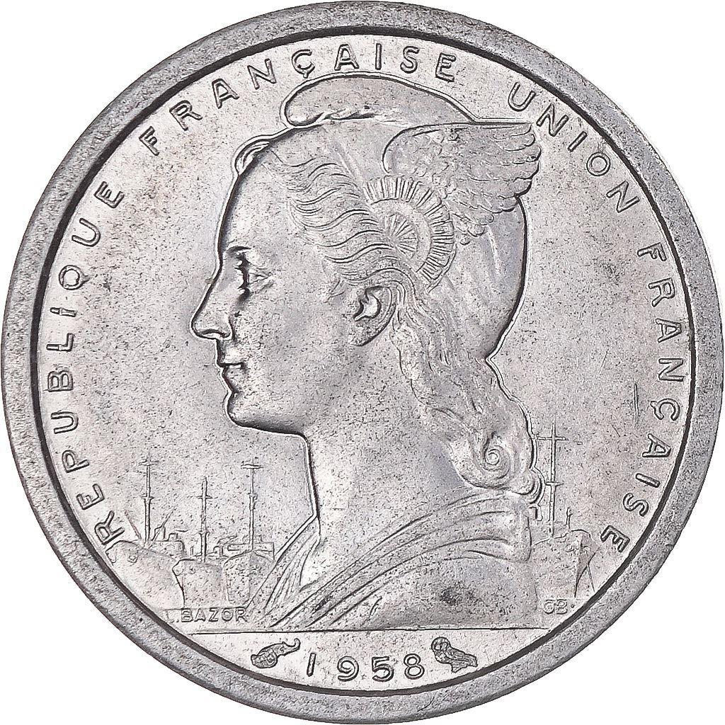 Madagascar | 1 Franc Coin | Marianne | Zebu | Km:3 | 1948 - 1958
