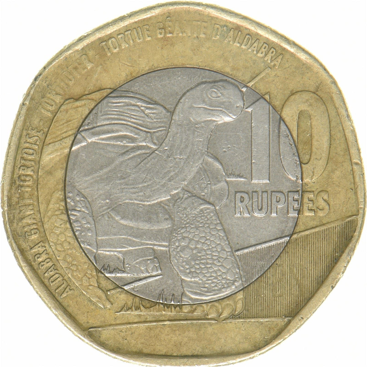 Seychelles | 10 Rupees Coin | Aldabra Giant Tortoise | Bimetallic | KM:182a | 2018