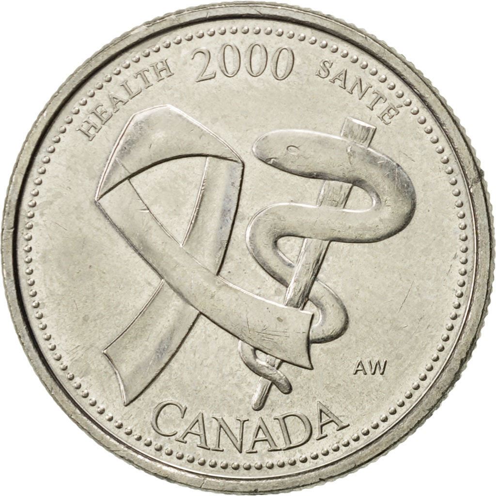 Kanada | 25 cent mynt | Hälsa | Nickel | KM:373 | 2000