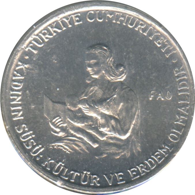 Turkey | Turkish 10 Kurus Coin | FAO | Mother Breastfeeding | KM908 | 1976
