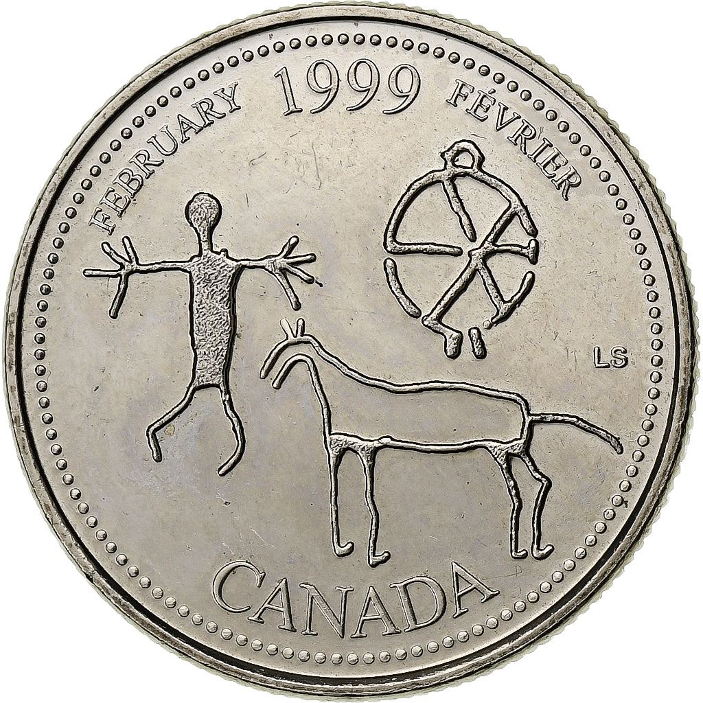 Canada | 25 Cents Coin | Etched in Stone | Nickel | KM:343 | 1999