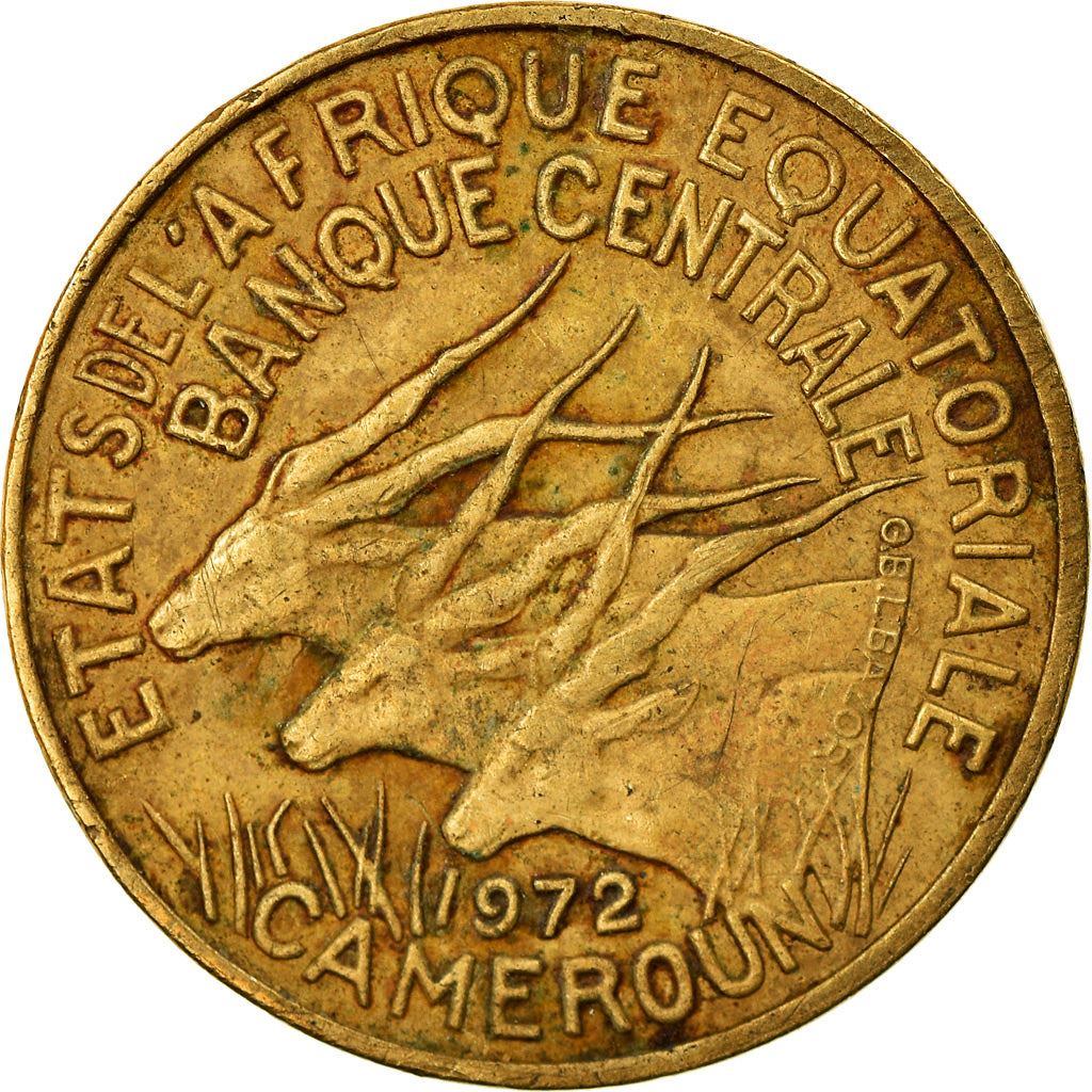 Central African States | 5 Francs Cfa Coin | Antelope | Crops | Km:1A | 1965 - 1972