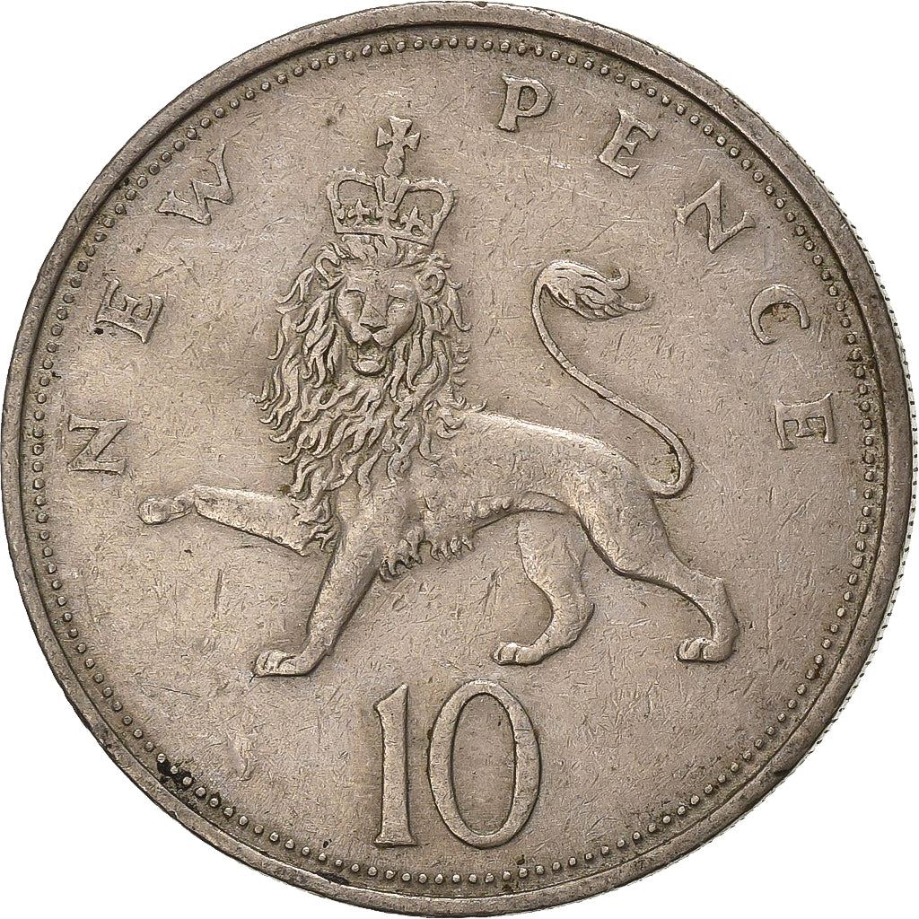 United Kingdom | 10 New Pence Coin | Elizabeth II | Km:912 | 1968 - 1981