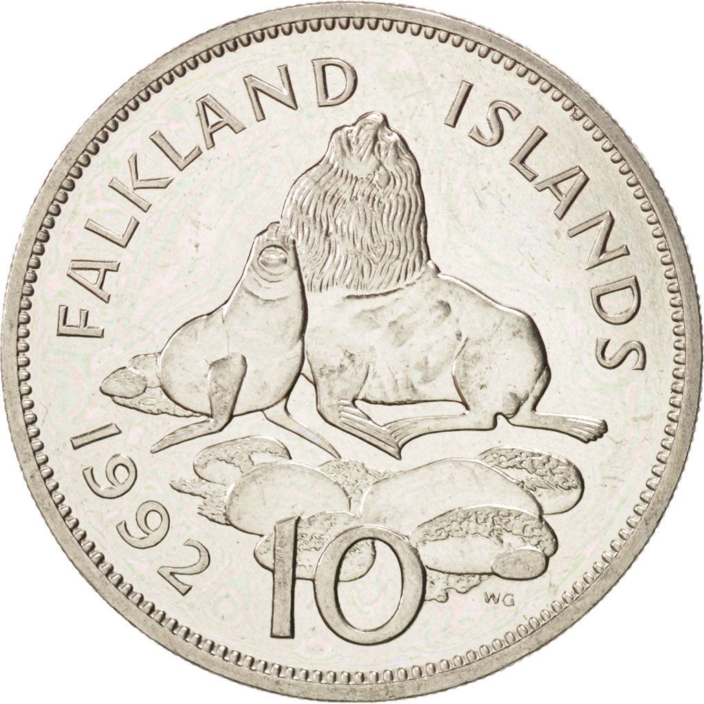 Falkland Islands | 10 Pence Coin | Seals | Km:5.1 | 1974 - 1992