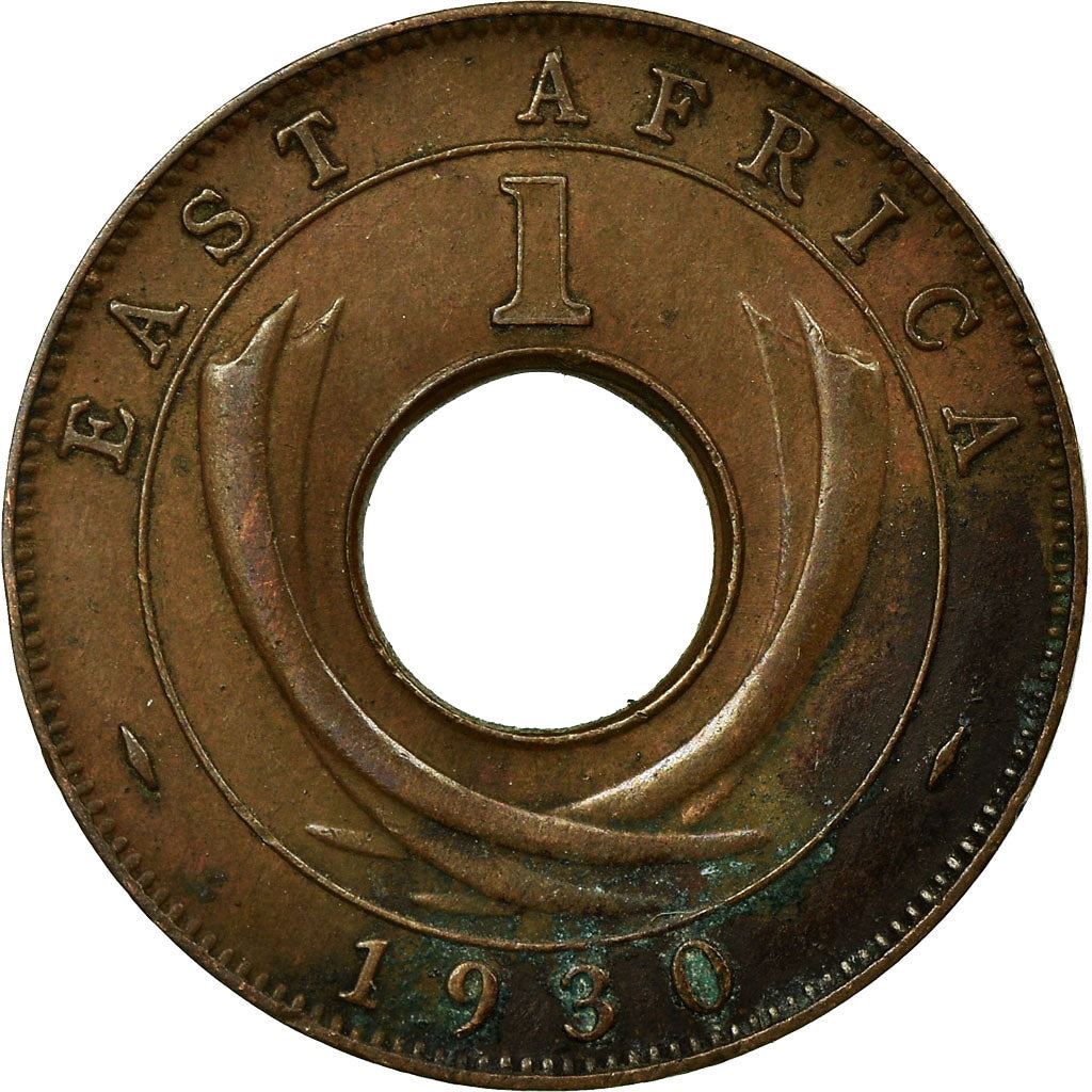 East Africa | 1 Cent Coin | Crown | Tusks | Km:22 | 1922 - 1935