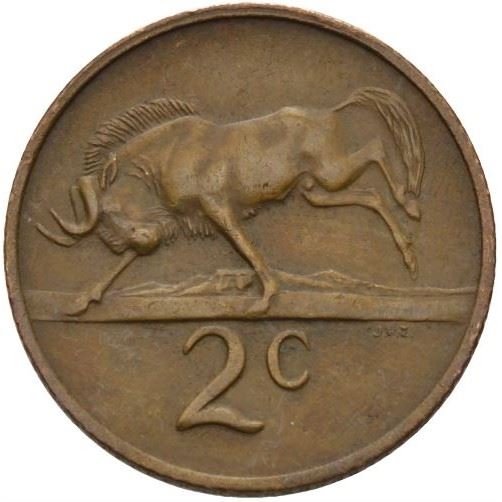 South Africa 2 Cents Coin | Jacobus J. Fouche | KM92 | 1976