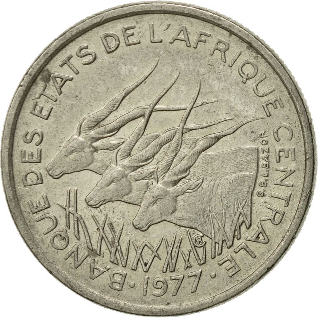Central African States | 50 Francs Cfa Coin | Antelope | Crops | Km:11 | 1976 - 2003