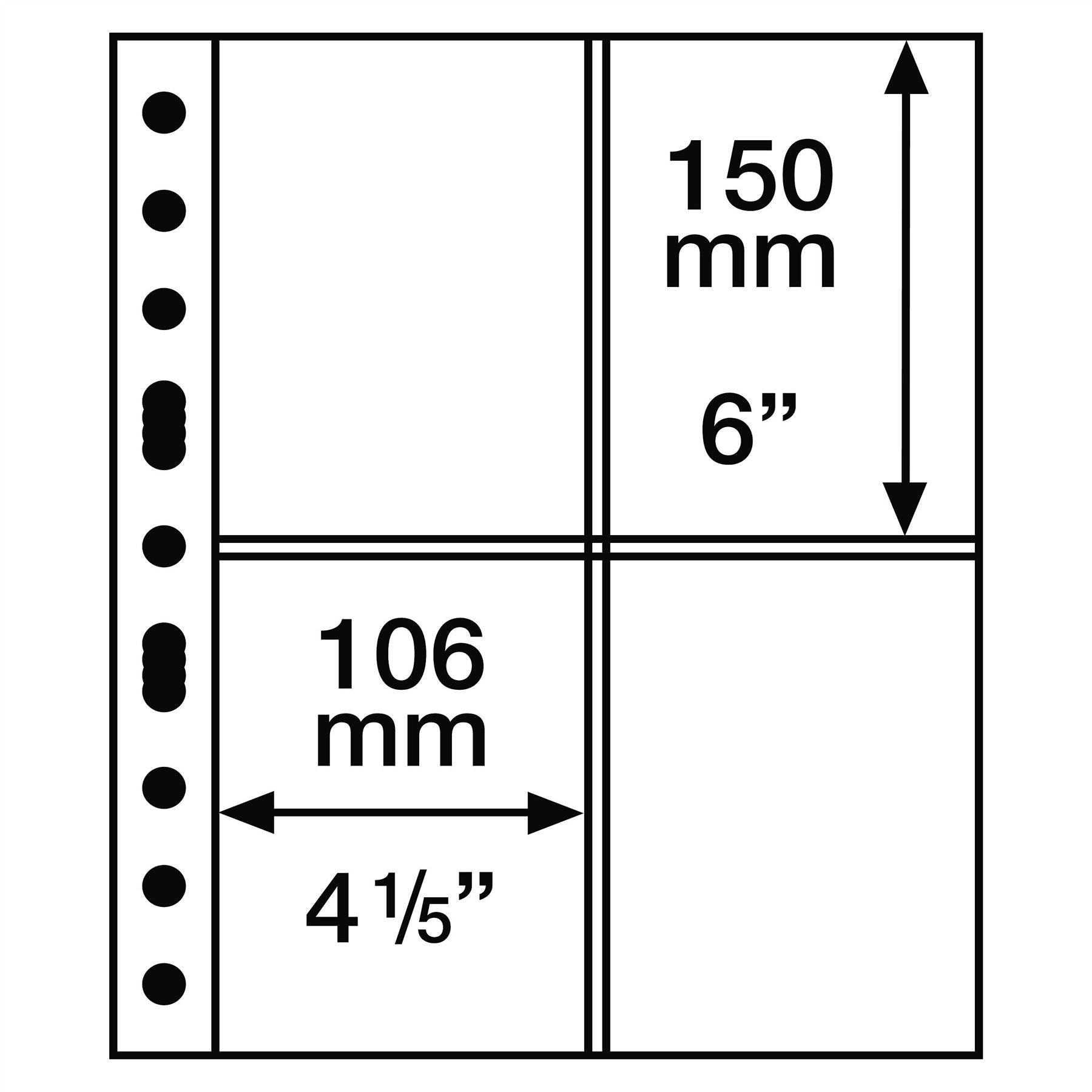 GRANDE Pocket Sheets for Ring Binders | Packs of 5 | Different Pocket Configurations | 2 Colors Available