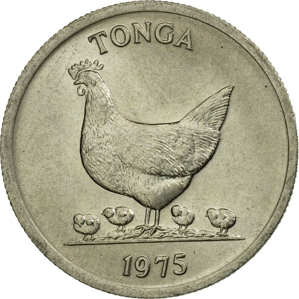Tonga | Moneta da 5 Seniti | Gallo | Pollo | Banana | FAO | Km:44 | 1975 - 1979