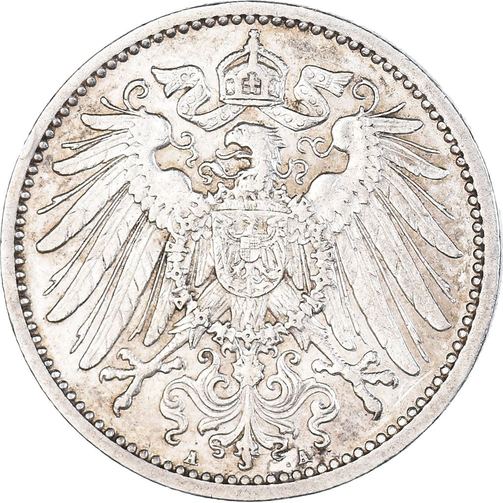 German Empire 1 Mark Coin | Deutsches Reich | Wilhelm II | Type 2 - Small Shield | KM14 | 1891 - 1916
