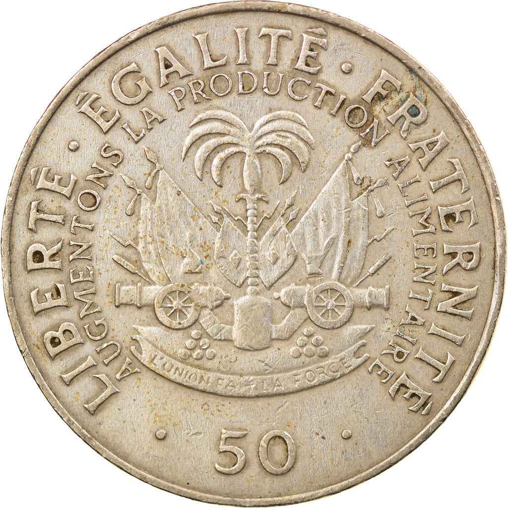 Haiti | 50 Centimes Coin | Jean-Claude Duvalier | Cannon | Km:101A | 1975 - 1985