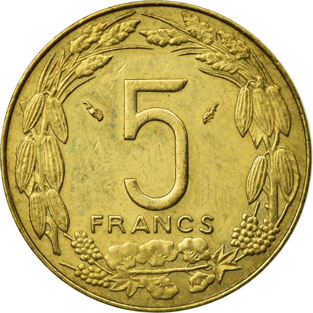 Central African States | 5 Francs Cfa Coin | Antelope | Crops | Km:7 | 1973 - 2003