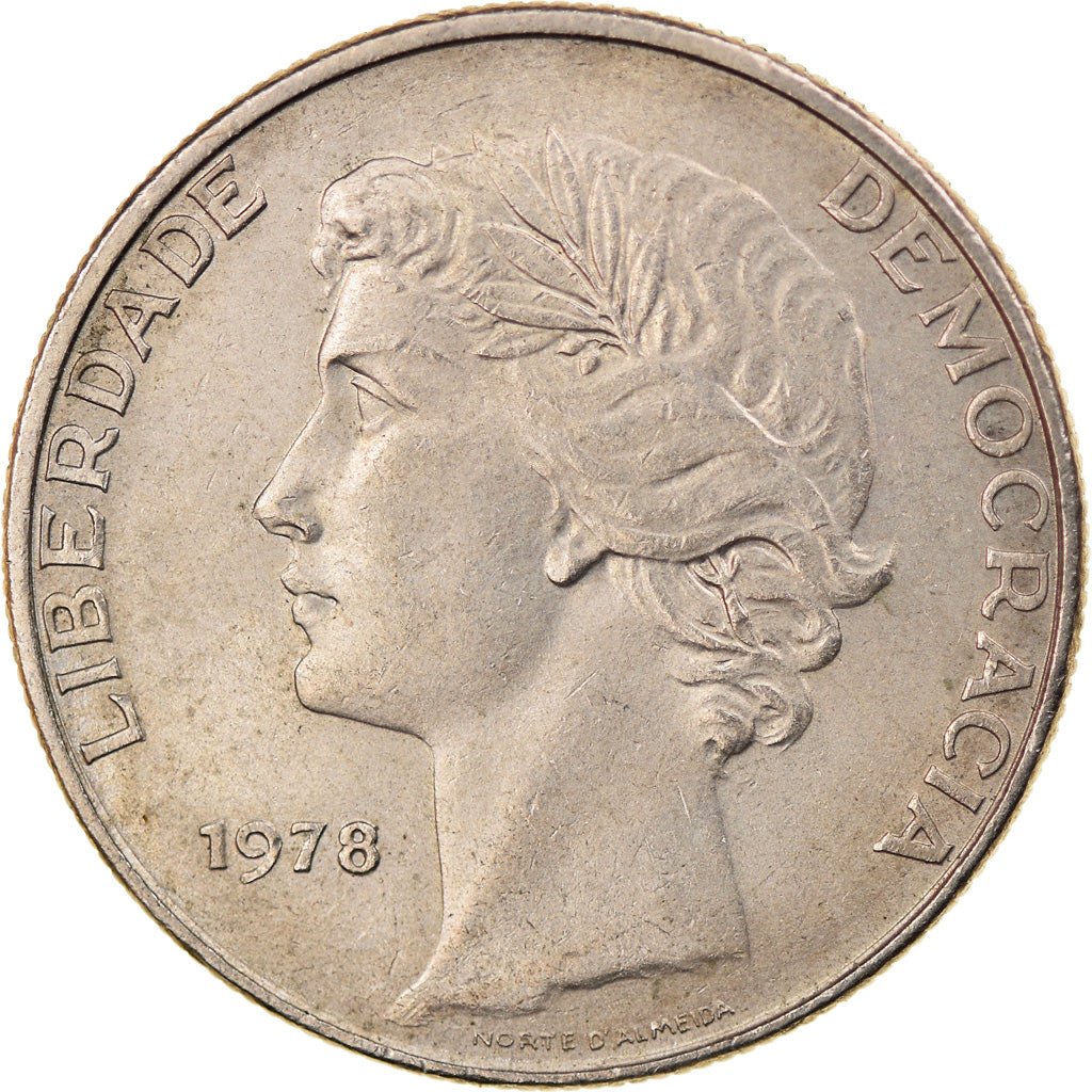 Moneta 25 Eskudos Portugalia | Głowa Republiki | KM607 | 1977 - 1978