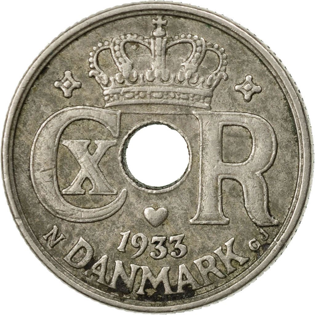 Denmark | 10 Ore Coin | Monogram | Km:822 | 1924 - 1947