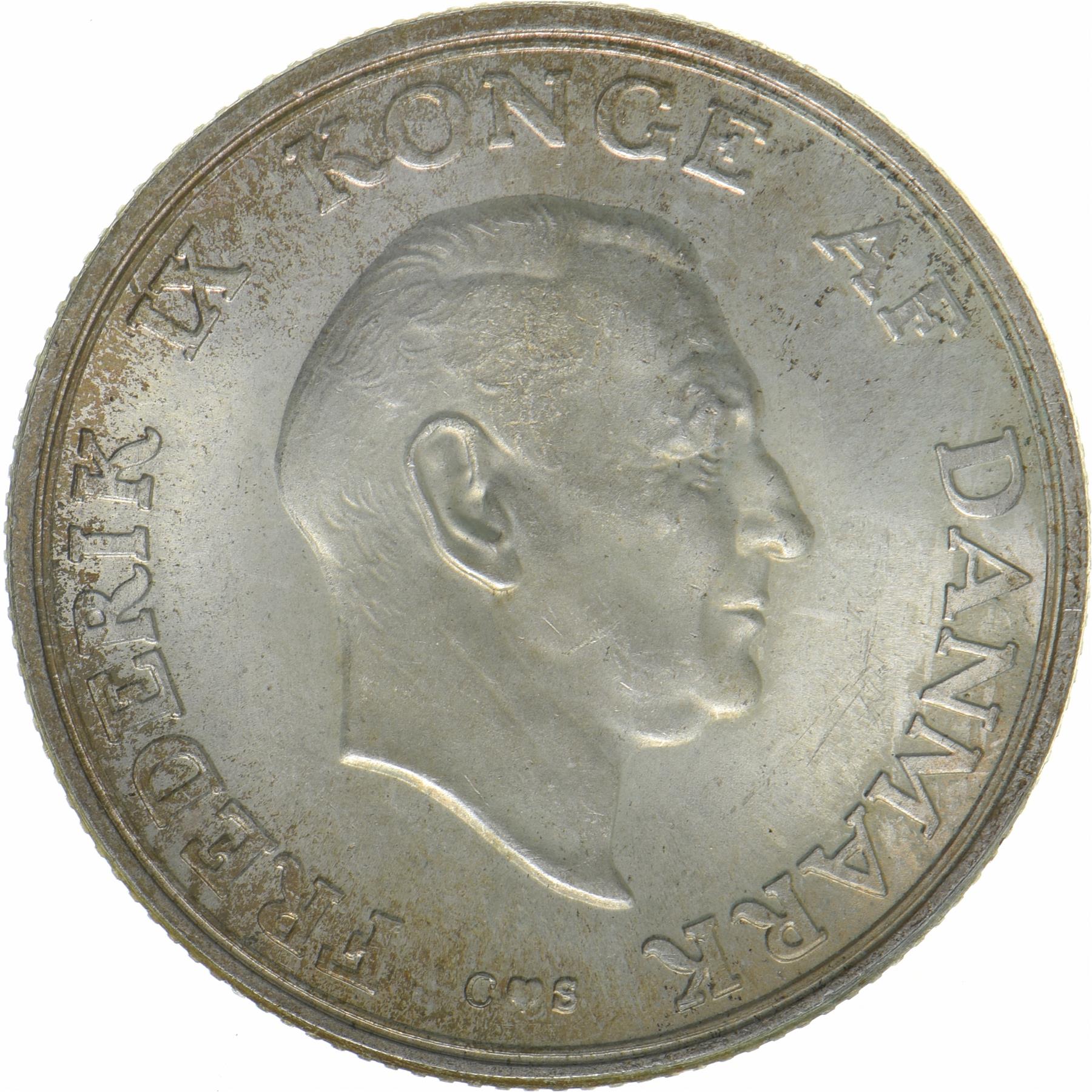 Denmark | 2 Kroner Coin | Silver | Princess Margrethe's 18th Birthday | KM:845 | 1958