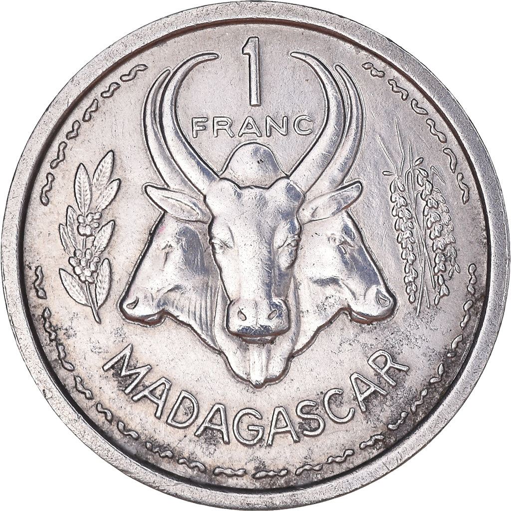 Madagascar | 1 Franc Coin | Marianne | Zebu | Km:3 | 1948 - 1958