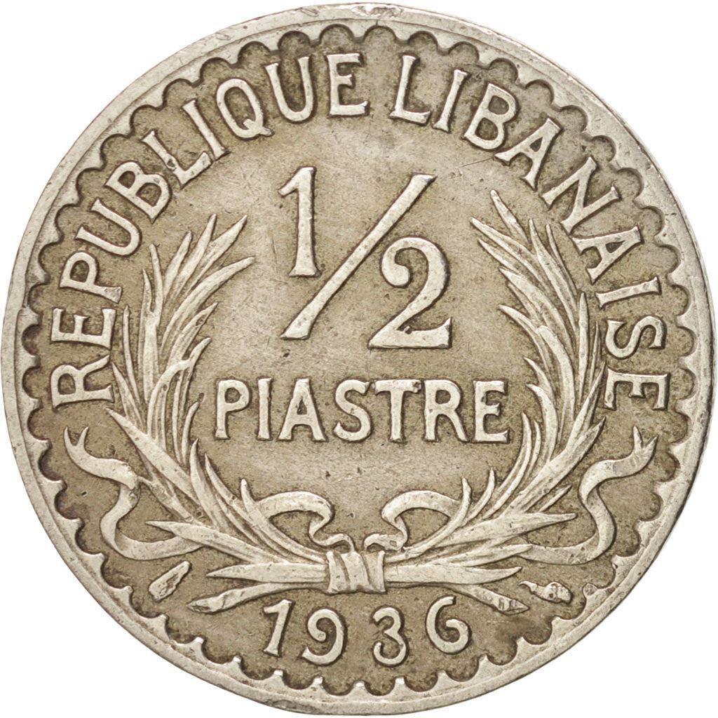 Lebanon | 1/2 Ghirsh / Piastre Coin | Wreath | Km:9 | 1934 - 1936